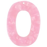 Pendente ovale scavato in acetato 47x35 mm - Squama di tartaruga - Rosa perlato x1|raw }}