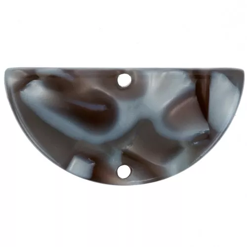Distanziatore mezzaluna in acetato 14x28 mm -Squama di Tartaruga-Grigio-Marrone x1