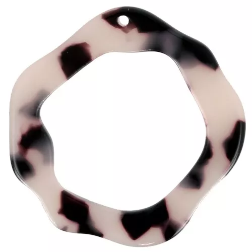 Pendente irregolare in acetato 39x38mm -Squama di tartaruga- Beige - Nero