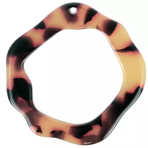 Pendente irregolare in acetato 39x38mm -Squama di tartaruga- Marrone - Nero
