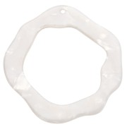 Pendente irregolare in acetato 39x38mm -Squama di tartaruga- Pearly White x1