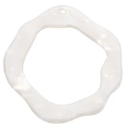 Pendente irregolare in acetato 39x38mm -Squama di tartaruga- Pearly White x1