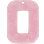 Pendente rettangolo in acetato 40x30 mm - Squama di tartaruga - Rosa perlato|raw }}
