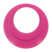 Pendente cerchio scavato in resina opaca 34.5 mm - Rosa fucsia x1