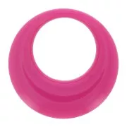Pendente cerchio scavato in resina opaca 34.5 mm - Rosa fucsia x1