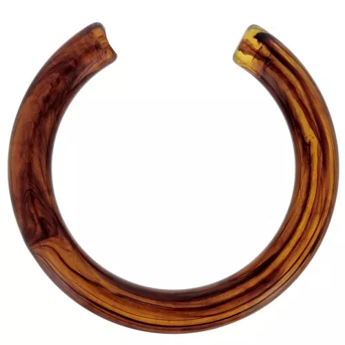 Distanziatore a mezzo giro per orecchini a cerchio in resina traslucida da 41 mm - Ambra marmorizzata x1