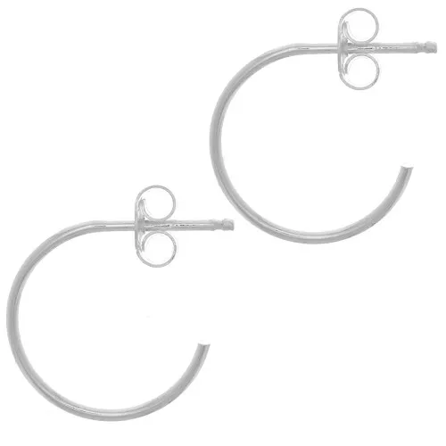 Orecchini a cerchio sottili da decorare 15 mm - Argent 925 x2