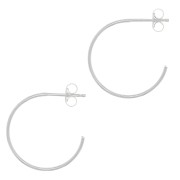 Orecchini a cerchio sottili da decorare 21 mm - Argento 925 x2