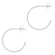 Orecchini a cerchio sottili da decorare 21 mm - Argento 925 x2