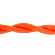 Perle rondelle in pasta polimerica Heishi 6x1 mm - Arancione fluorescente x45cm