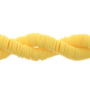 Rondelle Heishi in pasta polimerica 6x1 mm Giallo x40cm|raw }}