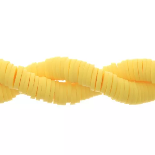 Perle rondelle in pasta polimerica Heishi 6x1 mm - Giallo x40cm
