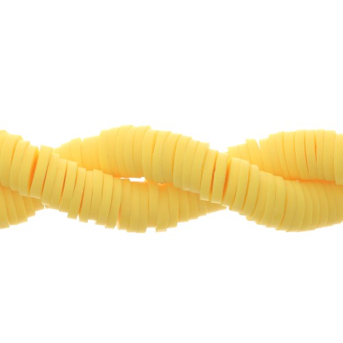 Rondelle Heishi in pasta polimerica 6x1 mm Giallo x40cm