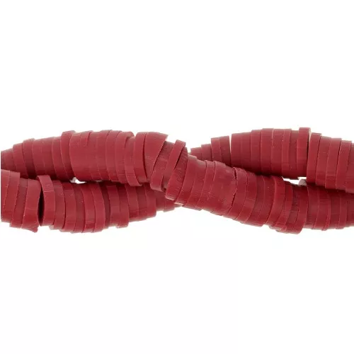 Perle rondelle in pasta polimerica Heishi 6x1 mm - Bordeaux x44cm