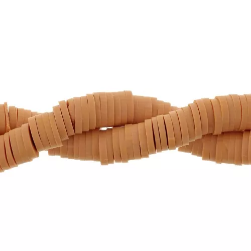 Perle rondelle in pasta polimerica Heishi 6x1 mm - Caramello x46cm