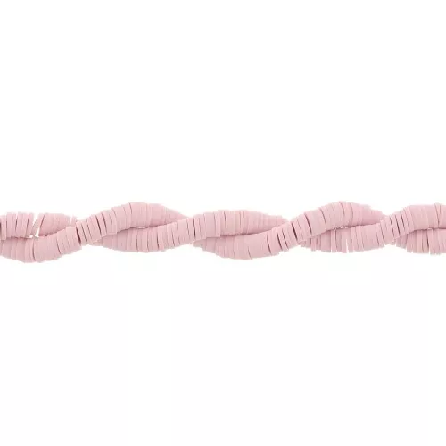 Perle rondelle in pasta polimerica Heishi 6x1 mm - Rosa antico x40cm