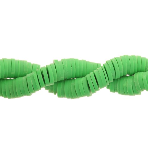 Perline rondelle in argilla polimerica Heishi 6x1 mm - Verde x43cm