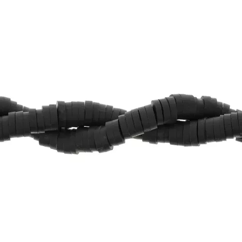 Perle rondelle in pasta polimerica Heishi 4x1mm - Nero x45cm