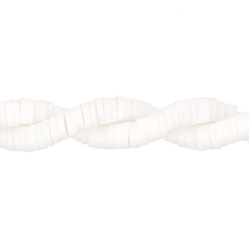 Perle rondelle in pasta polimerica Heishi 4x1mm - Bianco x45cm