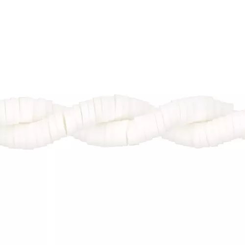 Perle rondelle in pasta polimerica Heishi 4x1mm - Bianco x45cm