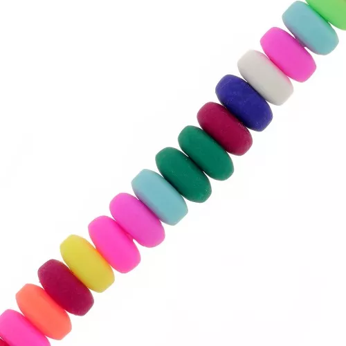 Perle rondelle in pasta polimerica Heishi 6x3 mm - Multicolore x40cm