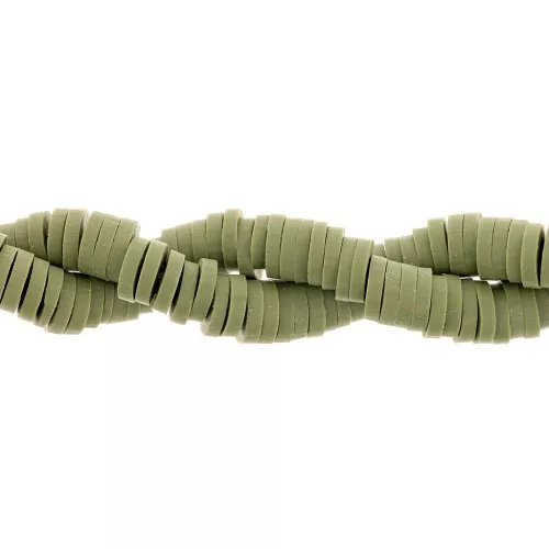 Perle rondelle in pasta polimerica Heishi 5x1 mm - Khaki x41cm