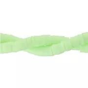 Perline Heishi in pasta polimerica 5x1 mm - Vert anis x40cm