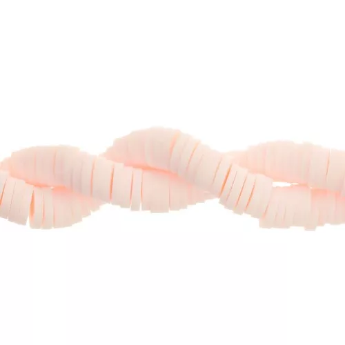 Perle rondelle in pasta polimerica Heishi 5x1 mm - Rosa beige x40cm