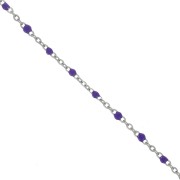 Catena con perle di resina epossidica 2 mm - Acciaio inossidabile 304 - Viola x1m