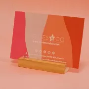 Porta carte di legno - porta biglietti da visita 10x3 cm - Naturale x1