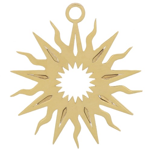 Ciondolo a forma di sole cavo 16 mm -in esclusiva Perles and co-Gold filled x1