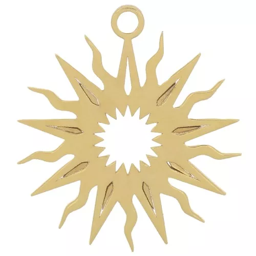 Ciondolo a forma di sole cavo 16 mm -in esclusiva Perles and co-Gold filled x1