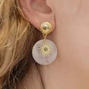 Ciondolo a forma di sole cavo 16 mm -in esclusiva Perles and co-Gold filled x1