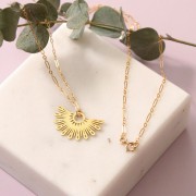 Pendente etnico mezzo sole 15x25 mm in esclusiva Perles and Co - Gold filled x1