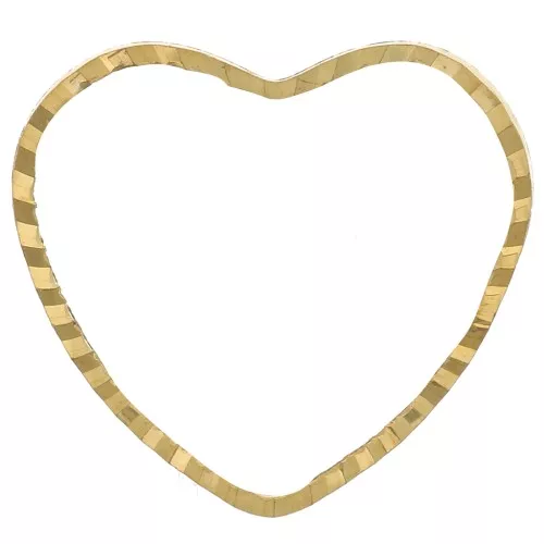 Anello di montaggio e cuore lavorato 13x14 mm - Ottone grezzo x1