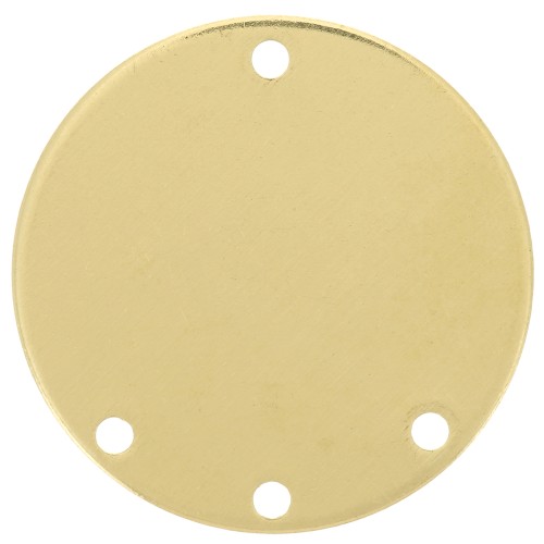 Pendente candeliere rotondo 21 mm - 3 fori - Ottone grezzo x1