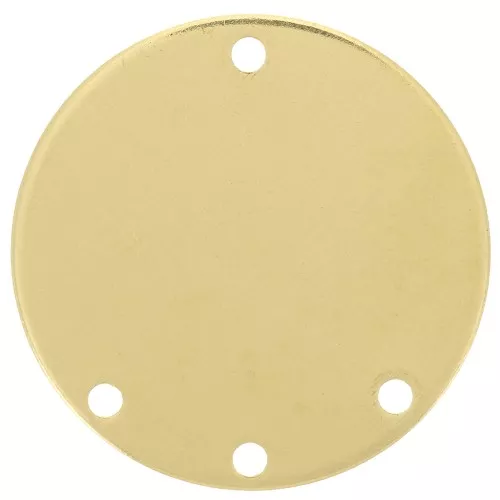 Pendente candeliere rotondo 21 mm - 3 fori - Ottone grezzo x1