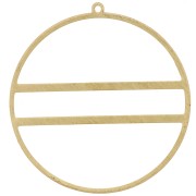 Pendente a forma di cerchio con due barre orizzontali - 43 mm - Ottone non trattato x1|raw }}