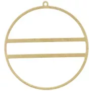 Pendente a forma di cerchio con due barre orizzontali - 43 mm - Ottone non trattato x1