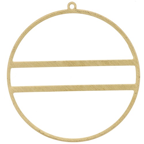Pendente a forma di cerchio con due barre orizzontali - 43 mm - Ottone non trattato x1