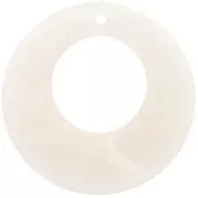 Pendente cerchio scavato in resina 38mm-Ecru marmorizzato mat x1