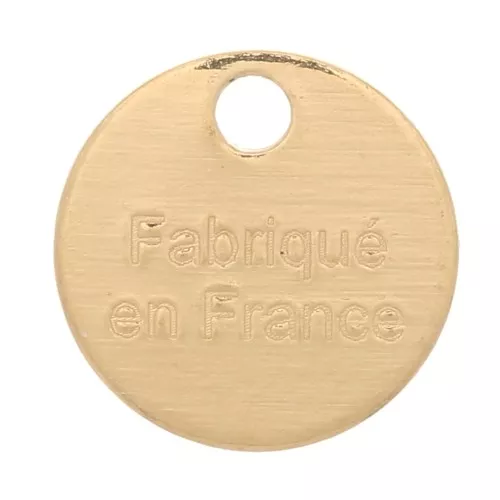 Ciondolo medaglietta 8 mm - Fabriqué en France - Dorato con oro finox5