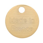 Ciondolo medaglietta 8 mm - Made in France - Dorato con oro finox5