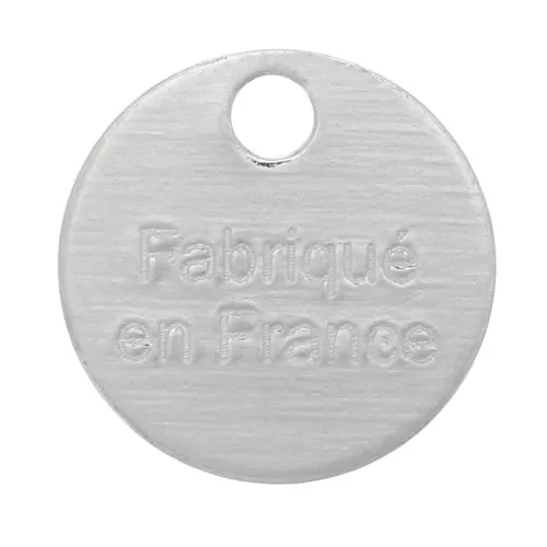 Ciondolo medaglietta 8 mm - Fabriqué en France - Placcatura argento fino x5