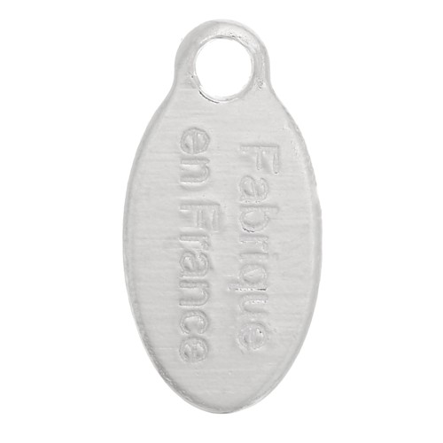 Ciondolo goccia 10x5 mm - Fabriqué en France - Placcatura argento fino x5