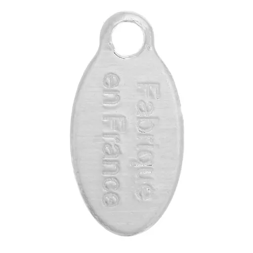 Ciondolo goccia 10x5 mm - Fabriqué en France - Placcatura argento fino x5