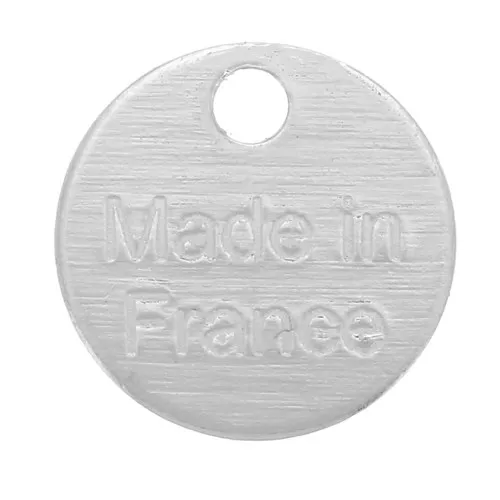 Ciondolo medaglia 8 mm - Made in France - Placcatura argento fino x5