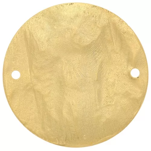 Distanziatore rotondo martellato e striato 30 mm - Dorato con oro fino x1