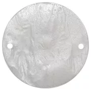 Distanziatore rotondo martellato e striato 30 mm - Argentato x1