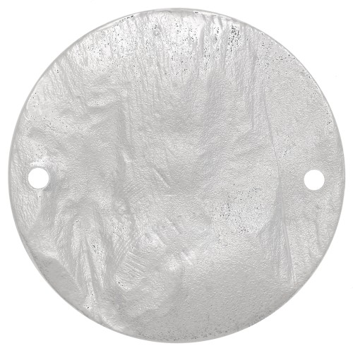 Distanziatore rotondo martellato e striato 30 mm - Argentato x1